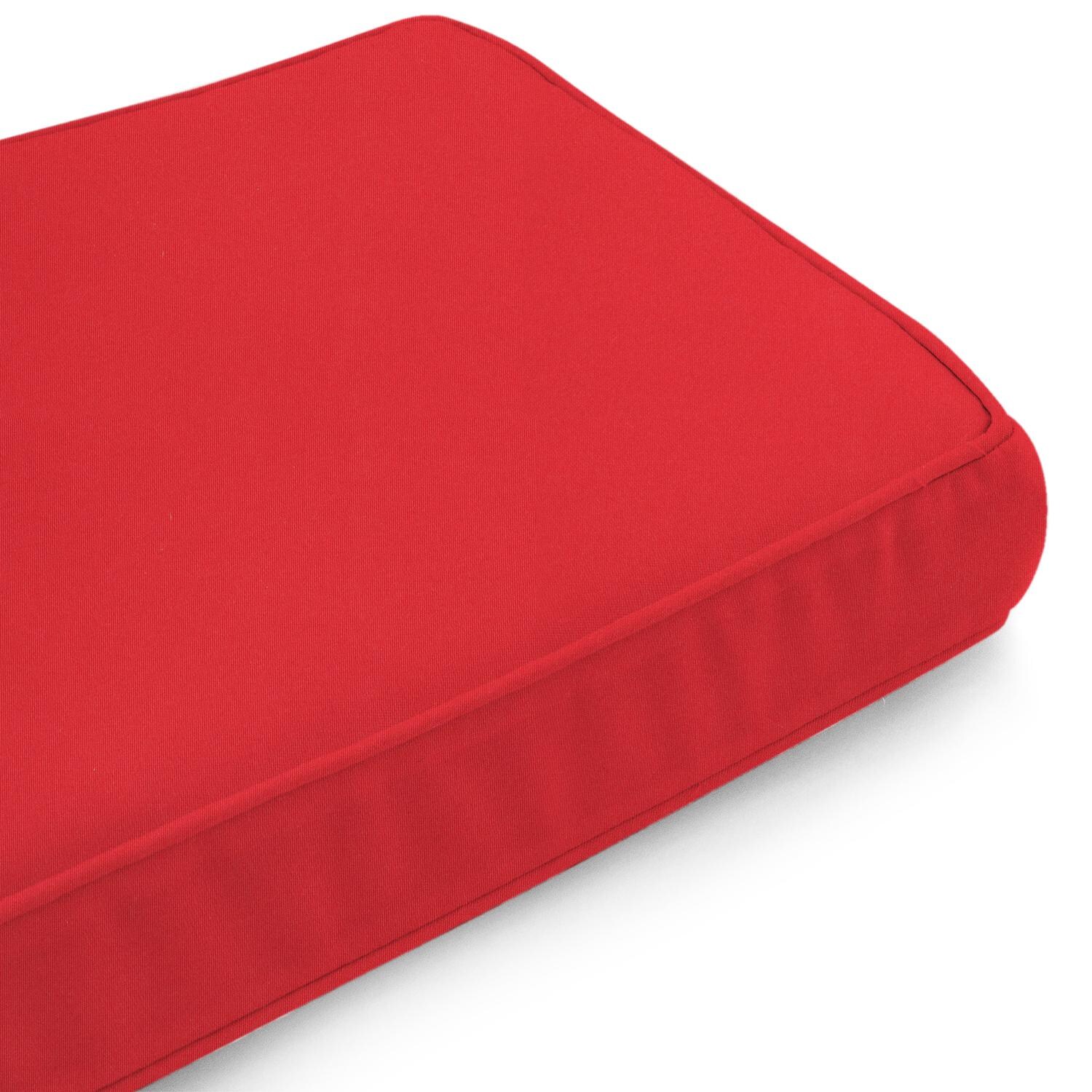 Sunbrella Canvas Jockey Red Large Outdoor Replacement Bench Cushion W/ Piping By Signature