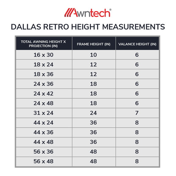 Awntech 7 ft Dallas Retro  153Fixed Awning (88.5...