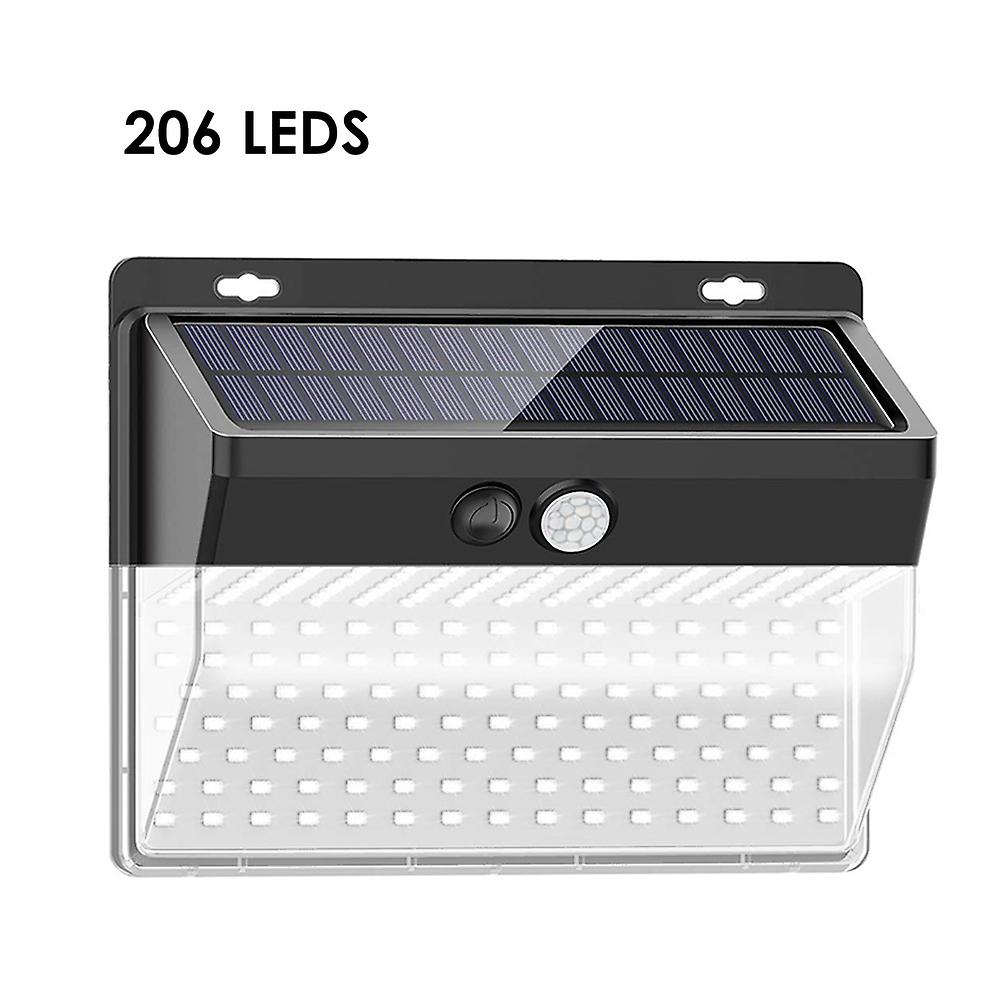 Solar Wall Light 206leds Human Body Induction Wall Lamp Outdoor Waterproof Courtyard Light No.235452