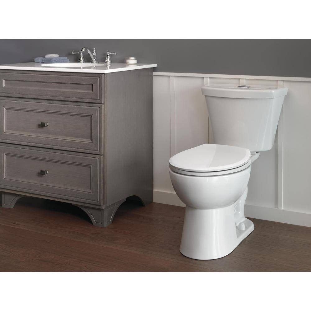 Delta Turner 2-Piece 1.1 GPF1.6 GPF Dual Flush Round Front Toilet in White C41908D-WH