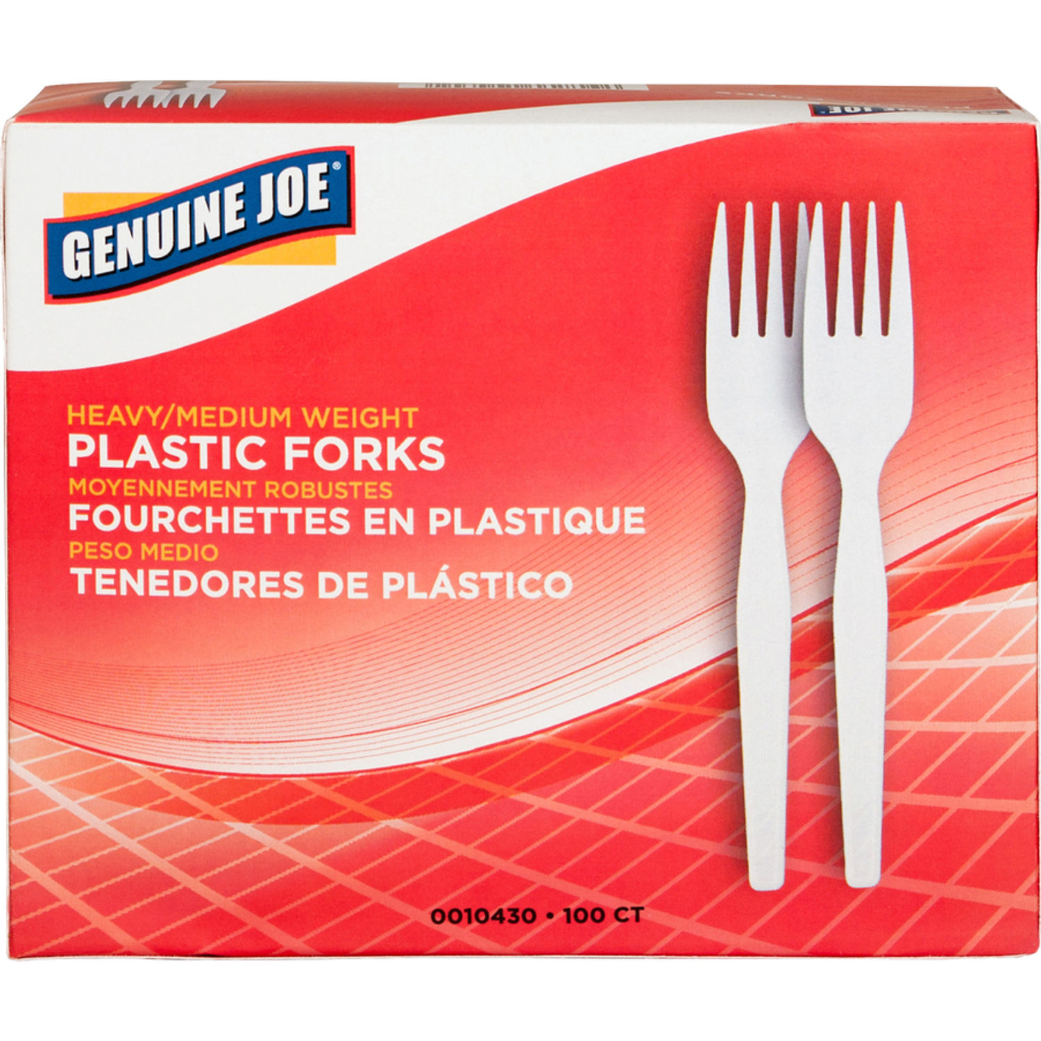 Heavyweight White Plastic Forks by Genuine Joe GJO0010430CT