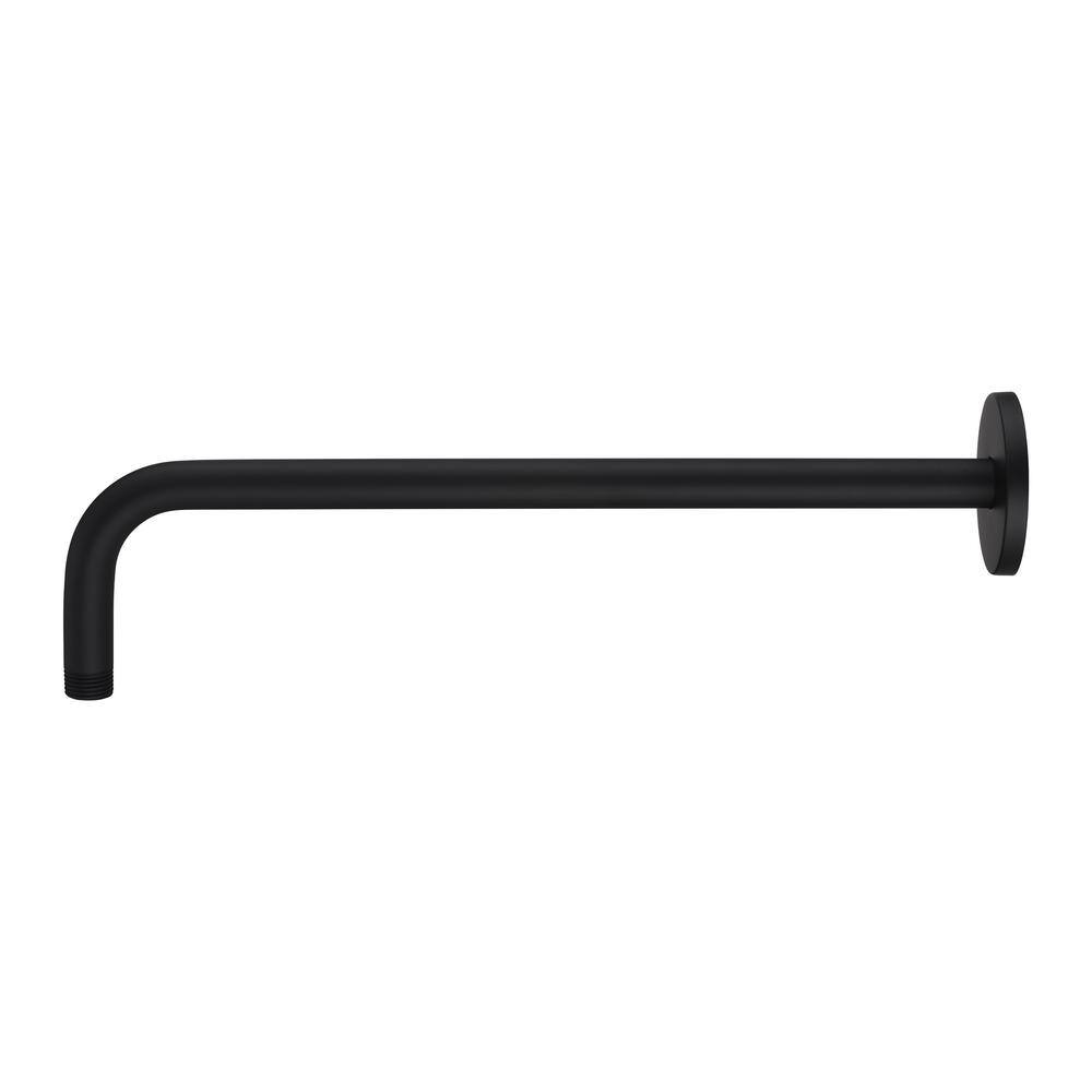 LUXIER 15 in. Shower Arm and Flange Matte Black RA02-M