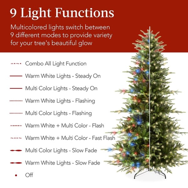 6ft PreLit Artificial Aspen Christmas Tree，Noble Holiday Décor w/ 1，350 Branch Tips，2in1 Multicolor LED Lights