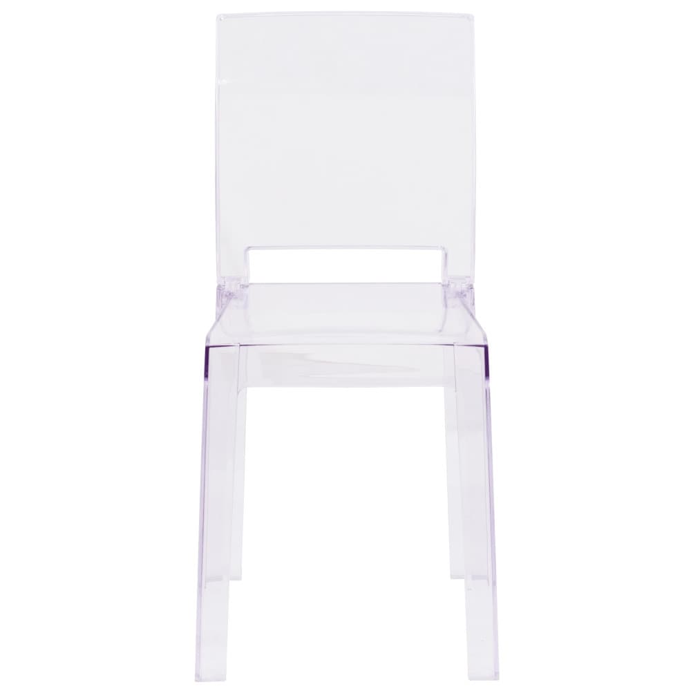 4 Pack Chair with Square Back in Transparent Crystal   Wedding Chairs