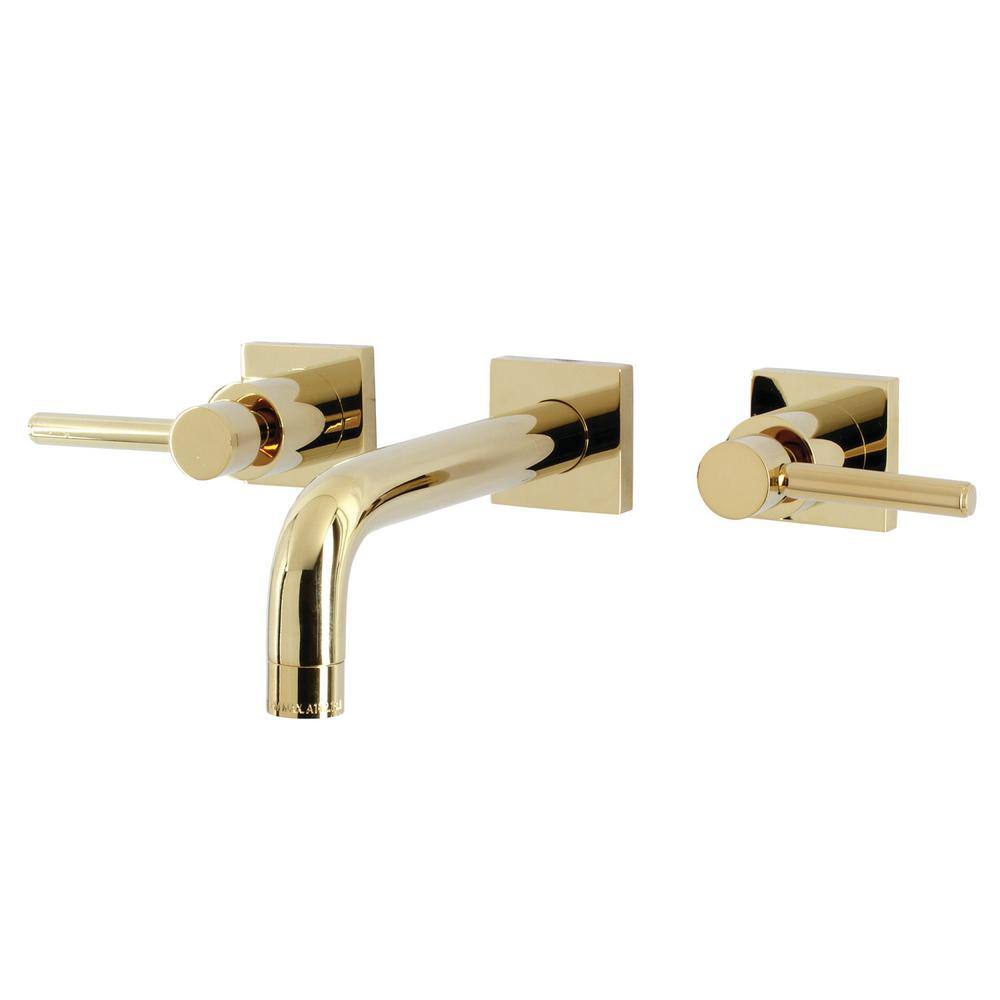 Kingston Brass Concord 2-Handle Wall-Mount Bathroom Faucets in Polished Brass HKS6122DL