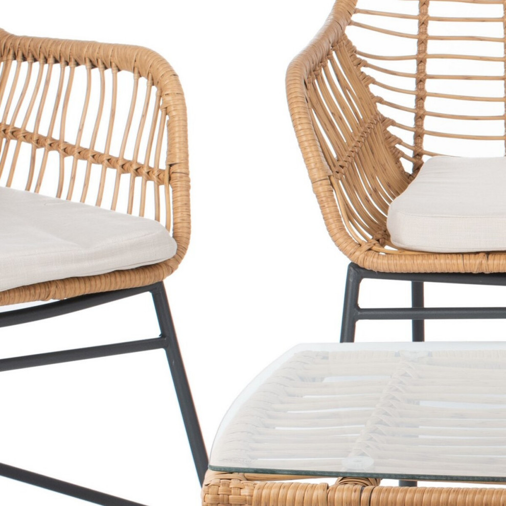 Safavieh Outdoor Roston 4 Piece Living Set   Tropical   Outdoor Lounge Sets   by Safavieh  Houzz