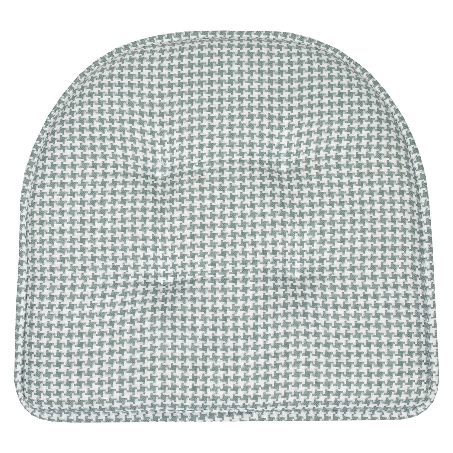 Houndstooth U-Shaped 16 x 17 Memory Foam Chair Pad Pistachio 2 Pack