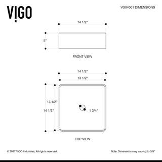 VIGO Dianthus Modern White Matte Stone 15 in. L x 15 in. W x 5 in. H Square Vessel Bathroom Sink VG04001