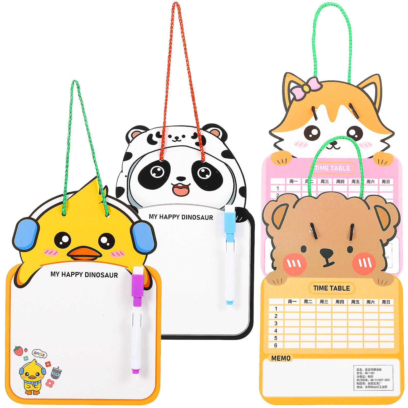 4pcs Cartoon Writing Boards Kids Graffiti Writing Boards Erasable Message Boards