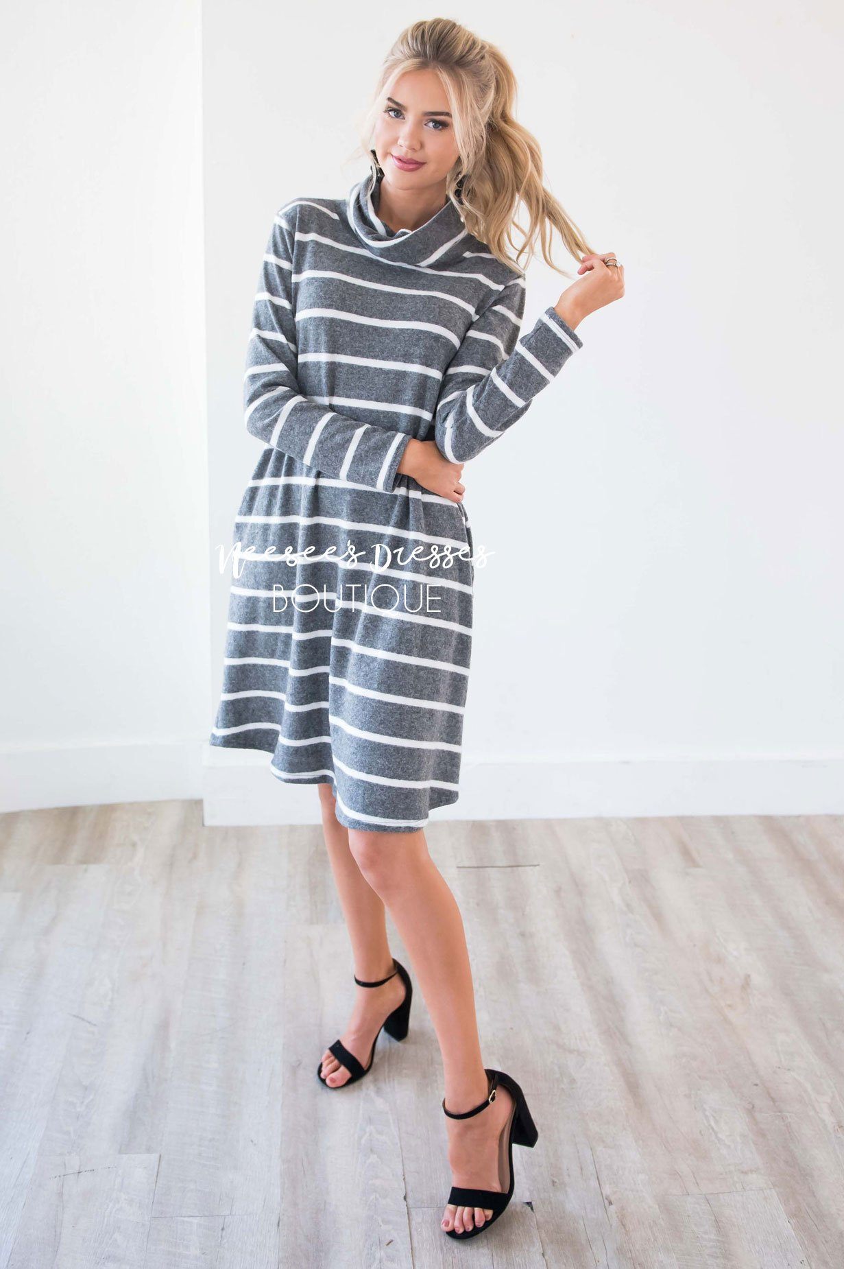 The Timber Cowl Neck Soft Sweater Dress