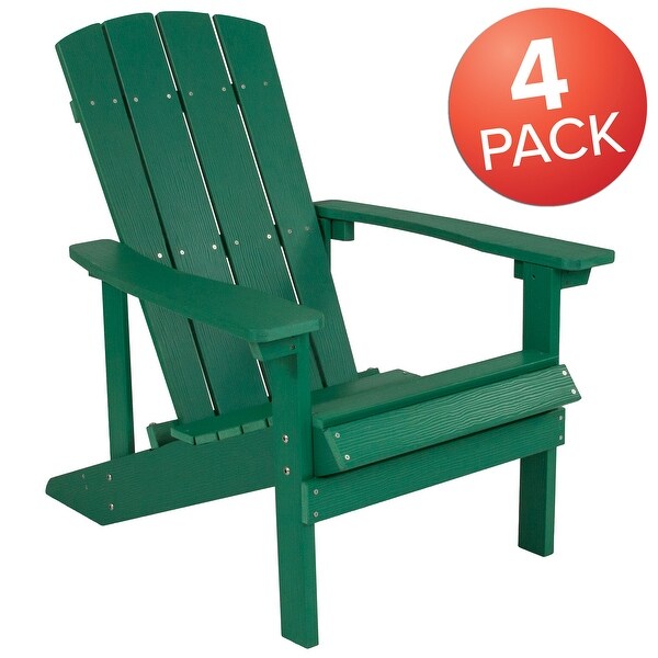 Allweather Poly Resin Wood Outdoor Adirondack Chair (Set of 4)