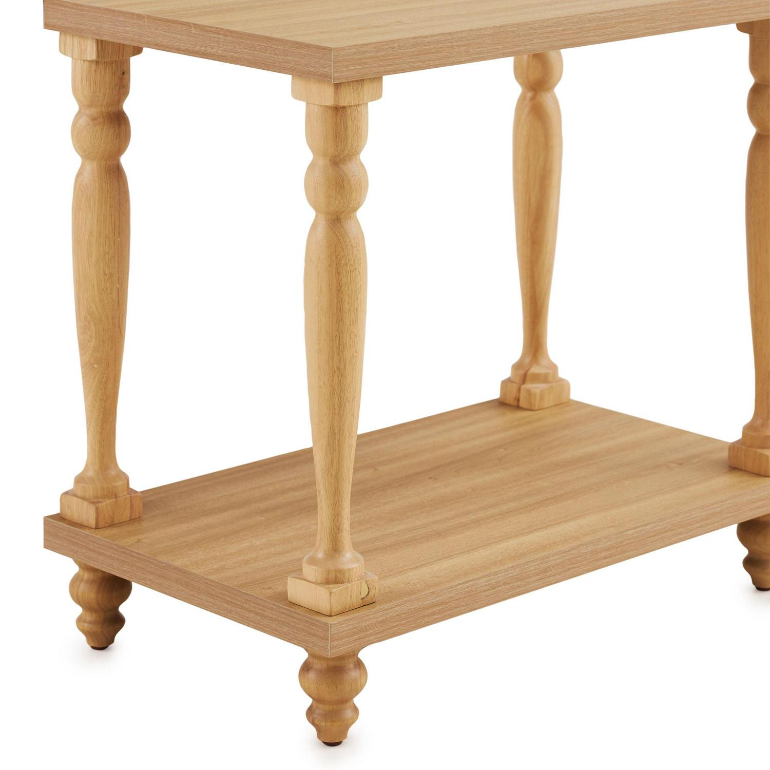 My Texas House Abbott Wood Side Table， Light Oak