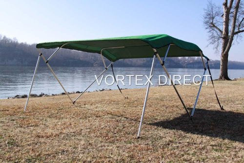 Green Vortex 4 Bow Bimini Top 10' Long， 73-78