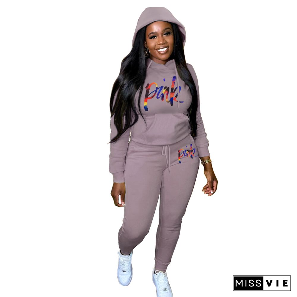 Plus Size Fleece Loose Hoodies Jogger Pants Sets