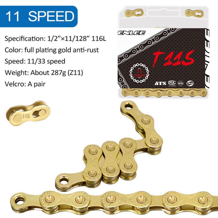 Cycling Parts ENLEE Anti Rust Mountain Road Bicycle Chain 8/9/10/11/12 Speed Gold MTB Bike Chains