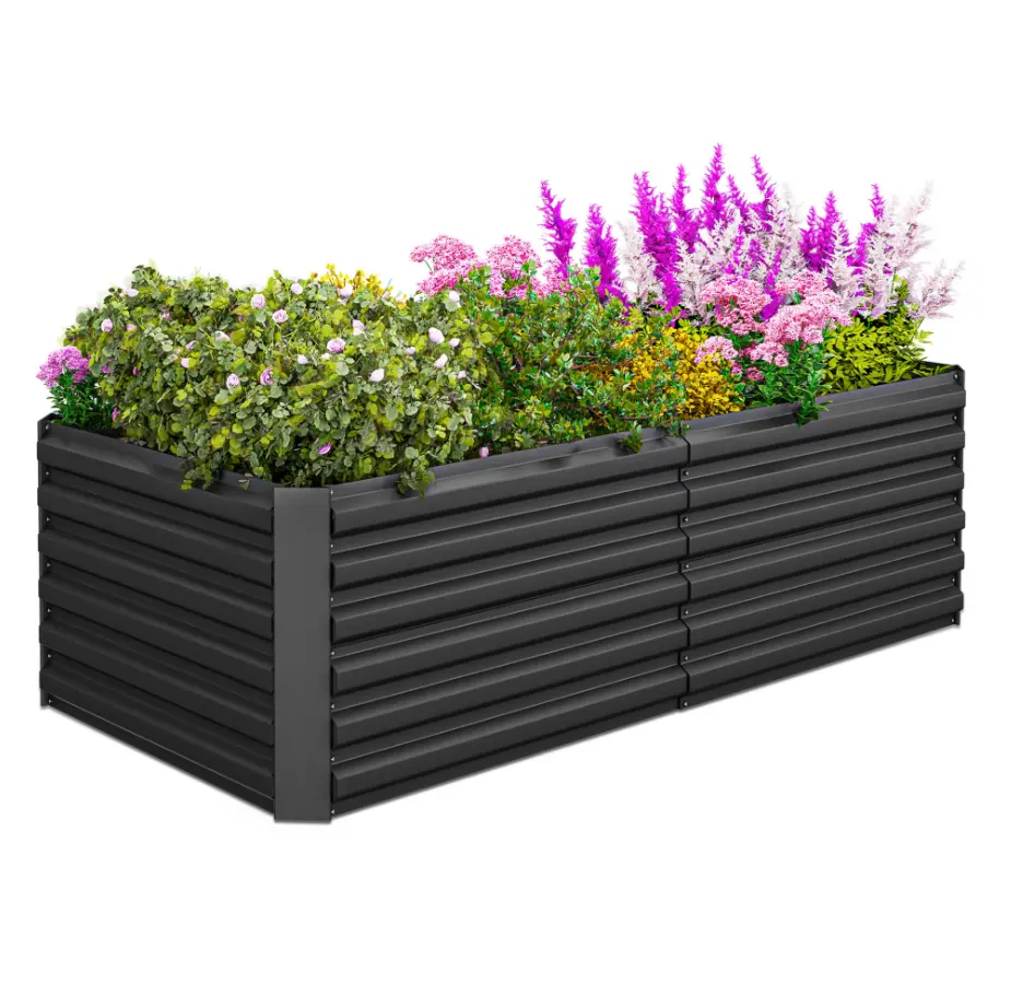 Home Restaurant Galvanized Metal Planter Raised Garden Beds For Gardening Vegetables Flower Garden Planter