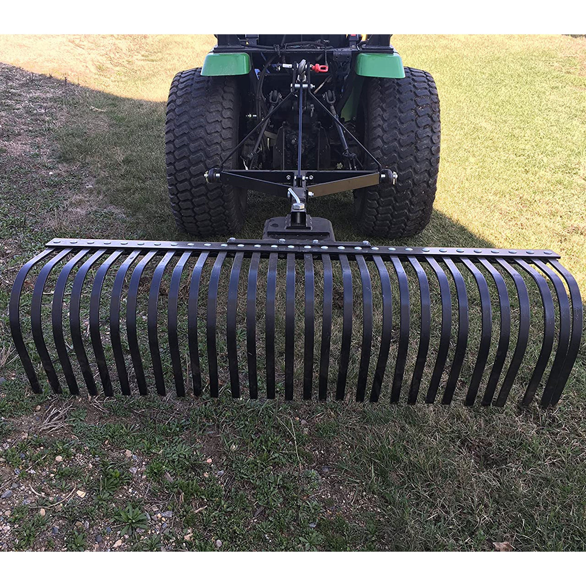 Field Tuff 60 Inch 3 Point Landscape Yard Rake Attachment for Category 1 Tractor