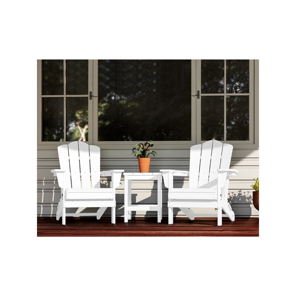 Plastic Folding Outdoor Patio Adirondack Chair With Slat Seat