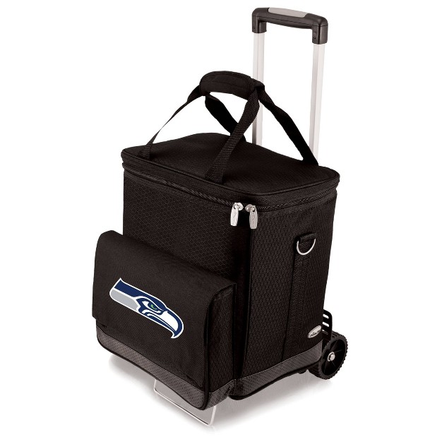 Nfl Seattle Seahawks Cellar Six Bottle Wine Carrier And Cooler Tote With Trolley