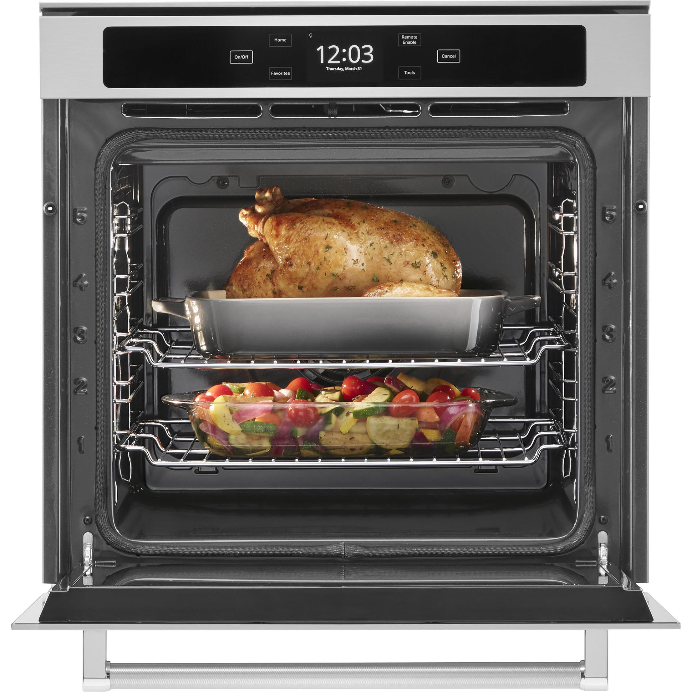 KitchenAid 24-inch, 2.9 cu. ft. Built-in Single Wall Oven with Wi-Fi Connectivity YKOSC504PPS