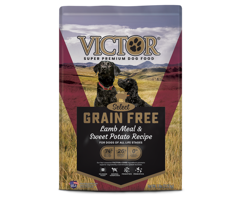 Victor - All Dog Breeds， All Life Stages Grain Free Lamb Meal and Sweet