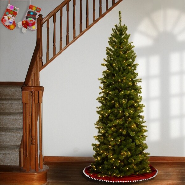 National Tree Company 6.5 ft. North Valley Spruce Pencil Slim Tree with Clear Lights