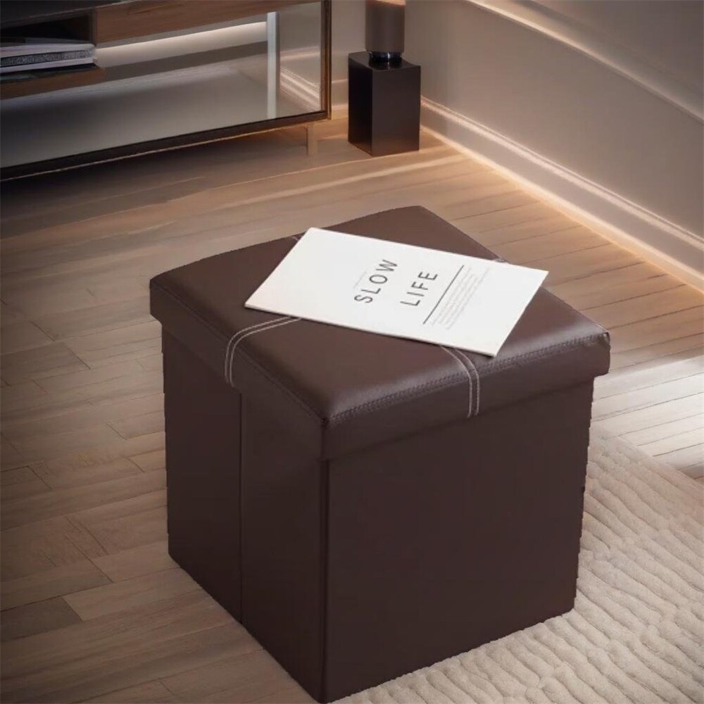 PVC MDF Foldable Storage Footstool with Anti Rust and Anti Skidding