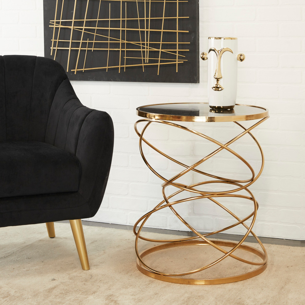 Contemporary Black Marble Accent Table 561548   Contemporary   Side Tables And End Tables   by Brimfield  ampMay  Houzz