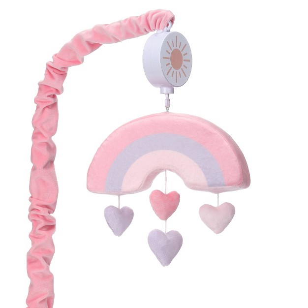 Bedtime Originals Rainbow Hearts Musical Baby Crib Mobile Pink Purple Love