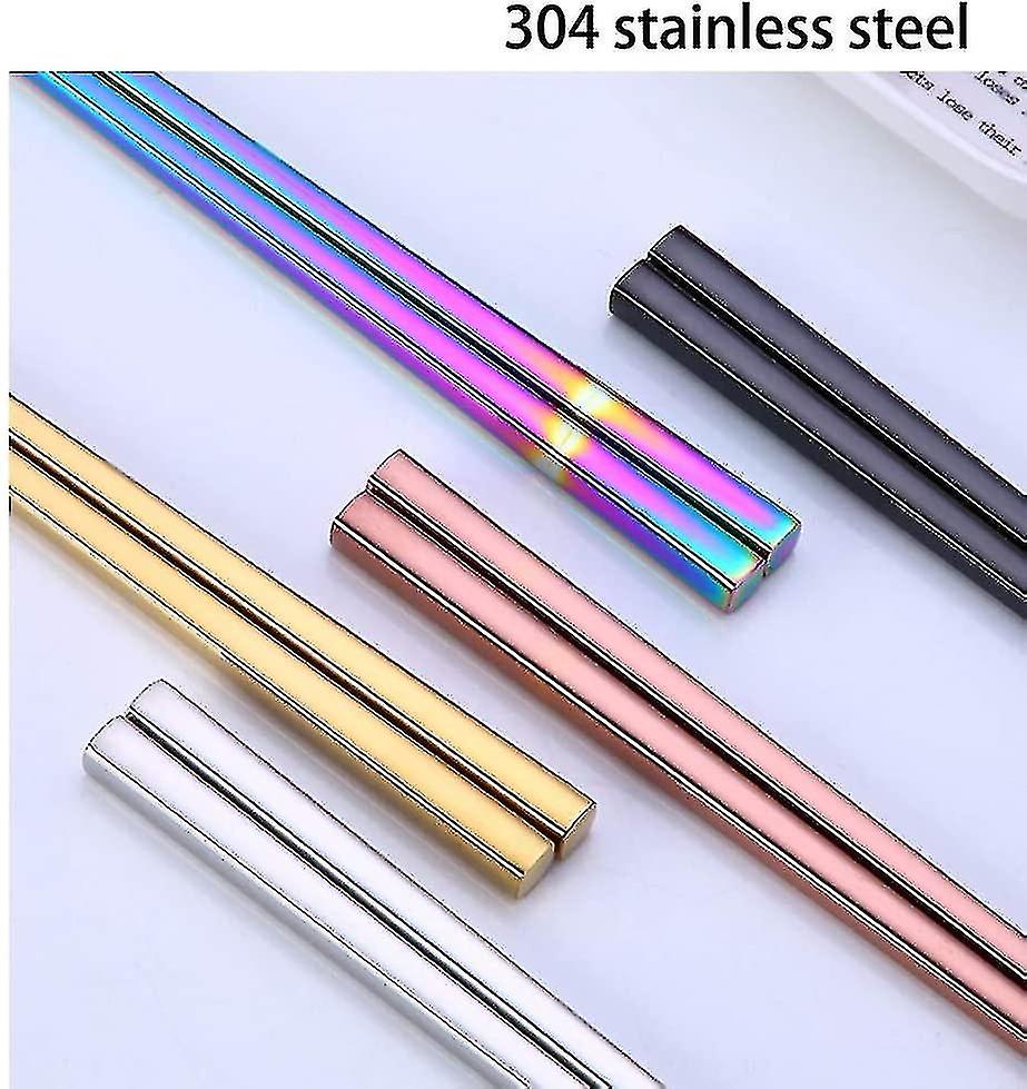 Stainless Steel Chopsticks Series-reusable Multicolor Lightweight 304 Stainless Steel Chopsticks Met