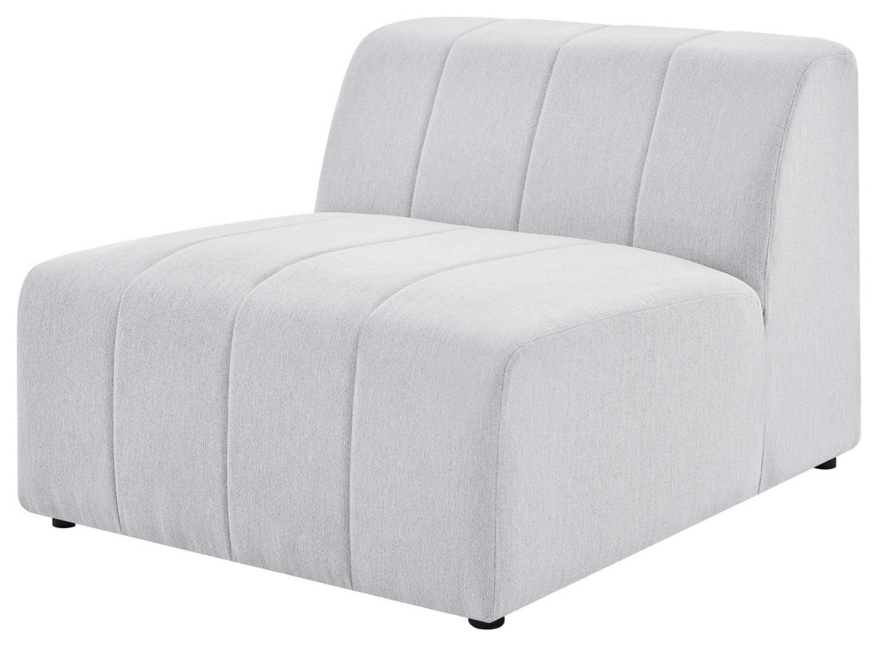 Sofa Middle Chair  Fabric  Ivory White  Modern  Living Lounge Hotel Hospitality   Transitional   Armchairs And Accent Chairs   by House Bound  Houzz