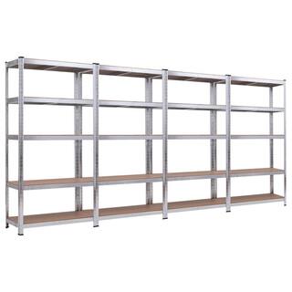 Costway 71 in. Heavy Duty Storage Shelf Steel Metal Garage Rack 5-Level Adjustable Shelves (4-Pieces) 4*TL33815SL