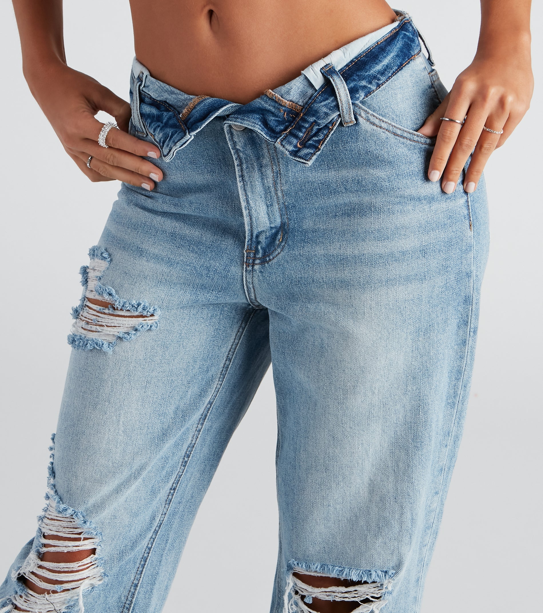 Flip The Switch Low-Rise Straight Leg Denim Jeans