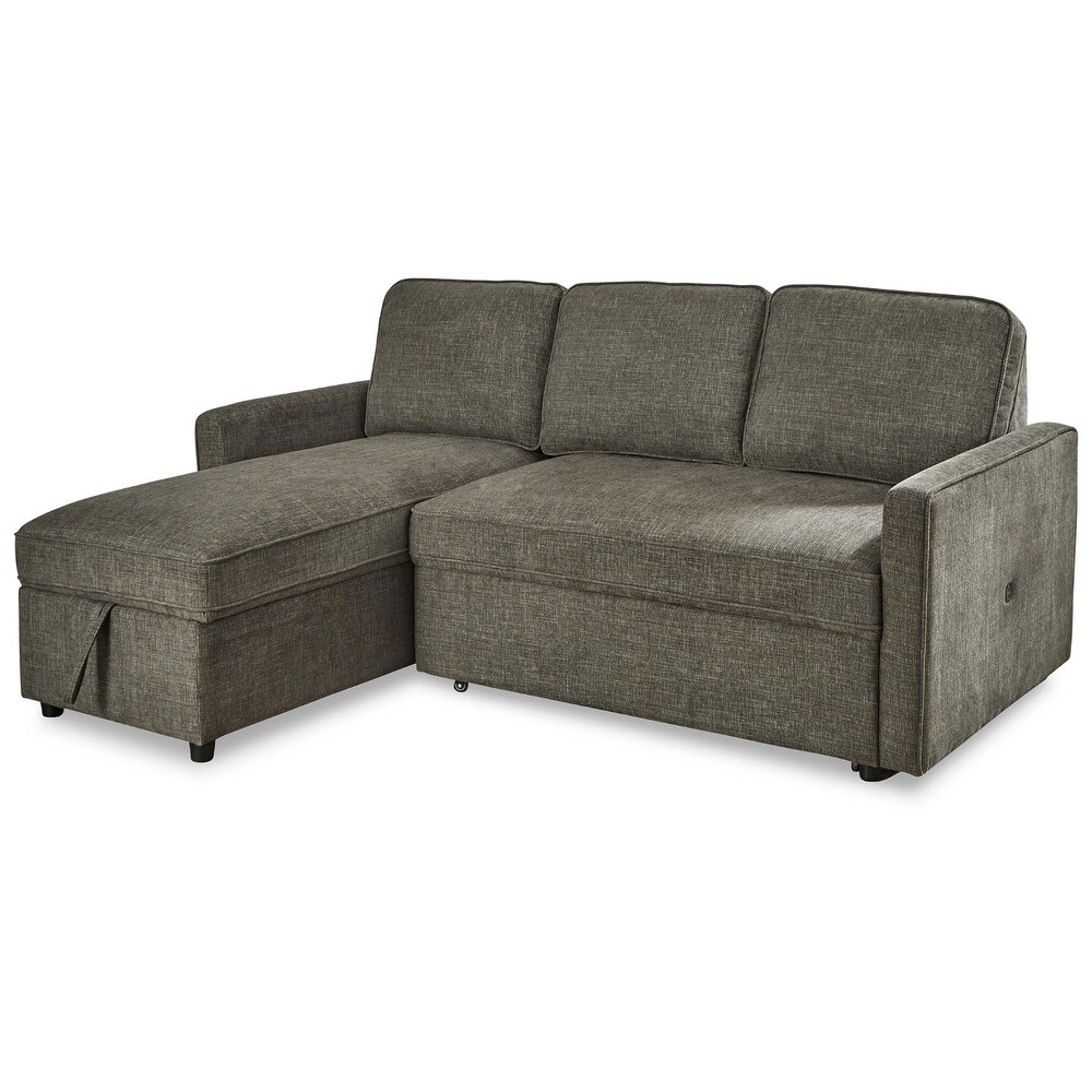 Signature Design by Ashley Kerle 2 Piece Sectional with Pop Up Bed  Hidden Storage and USB Port