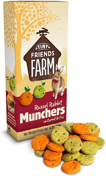 Tiny Friends Farm Russel Munchers Rabbit and Guinea Pig Treats， 4.2-oz bag