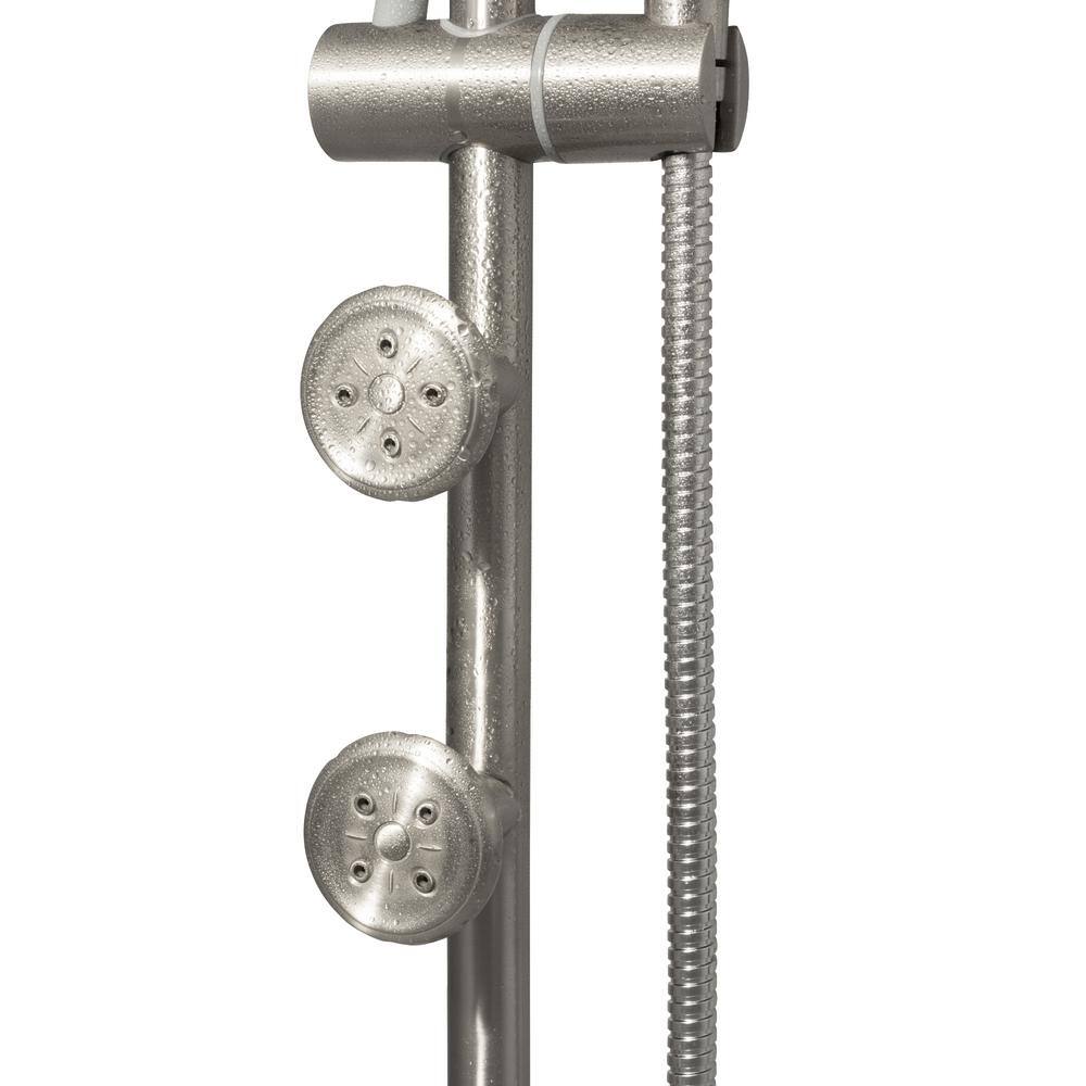 PULSE Showerspas Lanikai 7-Spray Patterns with 1.8 GPM 8 in. Wall Mounted Dual Shower Head and Handheld Shower Head in Brushed Nickel 1028-BN-1.8GPM