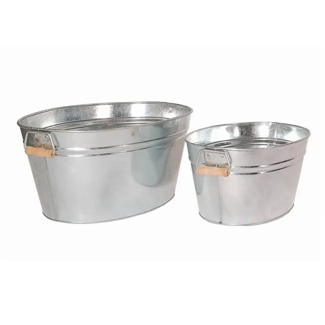 Newest design metal planters set of 3 With Trey galvanized huge garden buckets flower pots and planters at low price