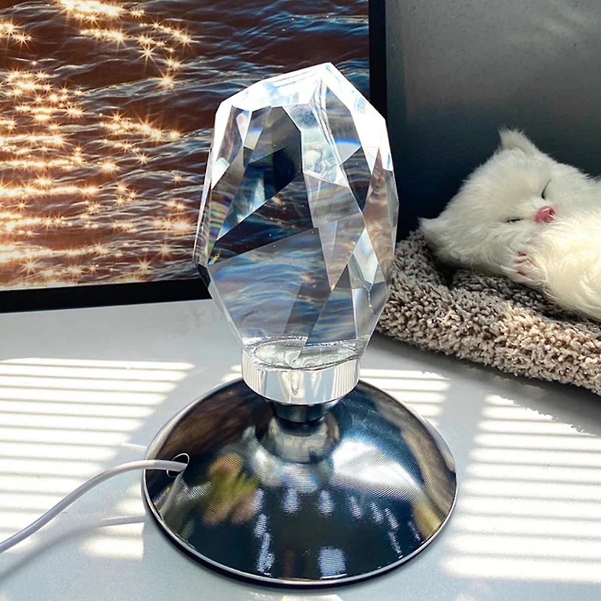 Quartz Crystal Night Light， Desk Lamp， Gemstone Desk Lamps， Crystal Quartz Table Lamp， Usb Powered Night Light， Colorful Diamond Lights