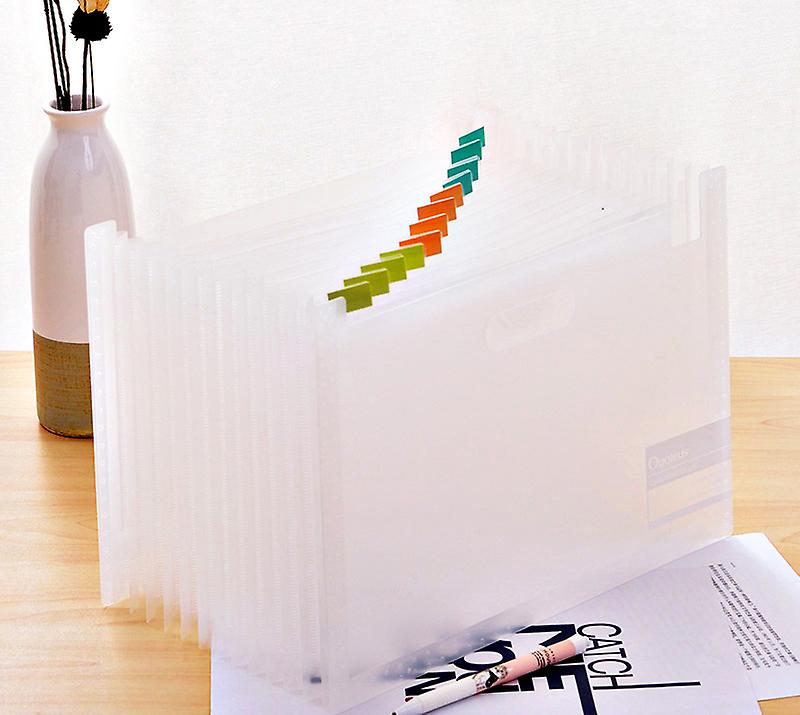 Effective Retractable Standing Organ Bag Student A4 Paper Test Paper Information Book Multi-layer Office Folder Storage