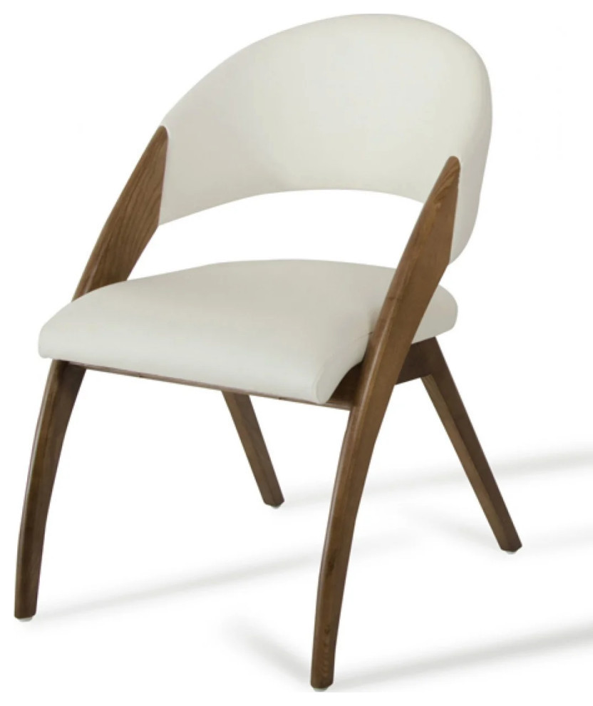 Jordan Modern Cream and Walnut Dining Chair  Set of 2   Contemporary   Dining Chairs   by V.S.D Furniture  Houzz