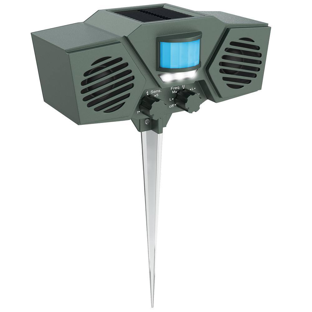 HOONT Solar Powered Motion Activated Ultrasonic Deer and Pest Repeller CY- H922