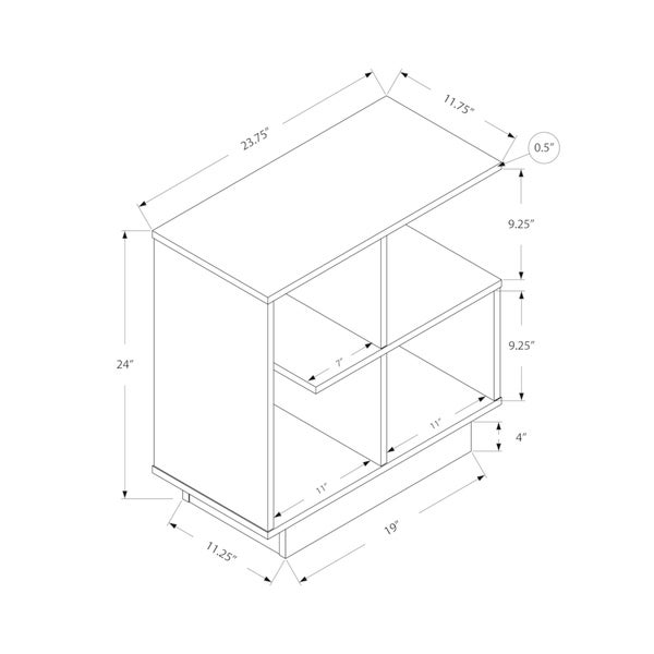 Accent Table， Side， End， Narrow， Small， 3 Tier， Living Room， Bedroom， Laminate， Contemporary， Modern