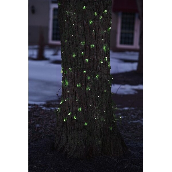 2'x8' Green Mini Net Style Tree Trunk Wrap Christmas Lights Brown Wire