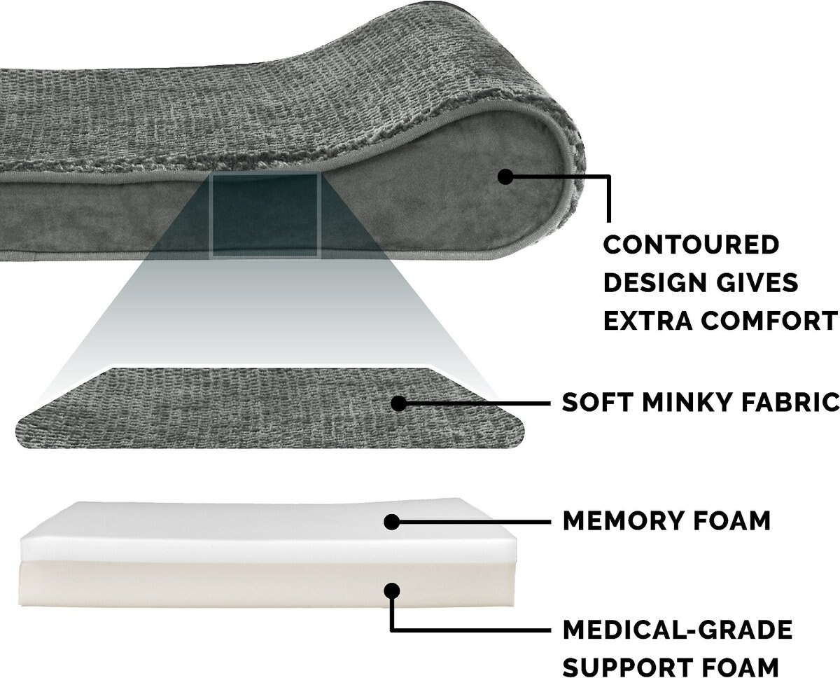 FurHaven Minky Plush Luxe Lounger Memory Foam Dog Bed w/Removable Cover