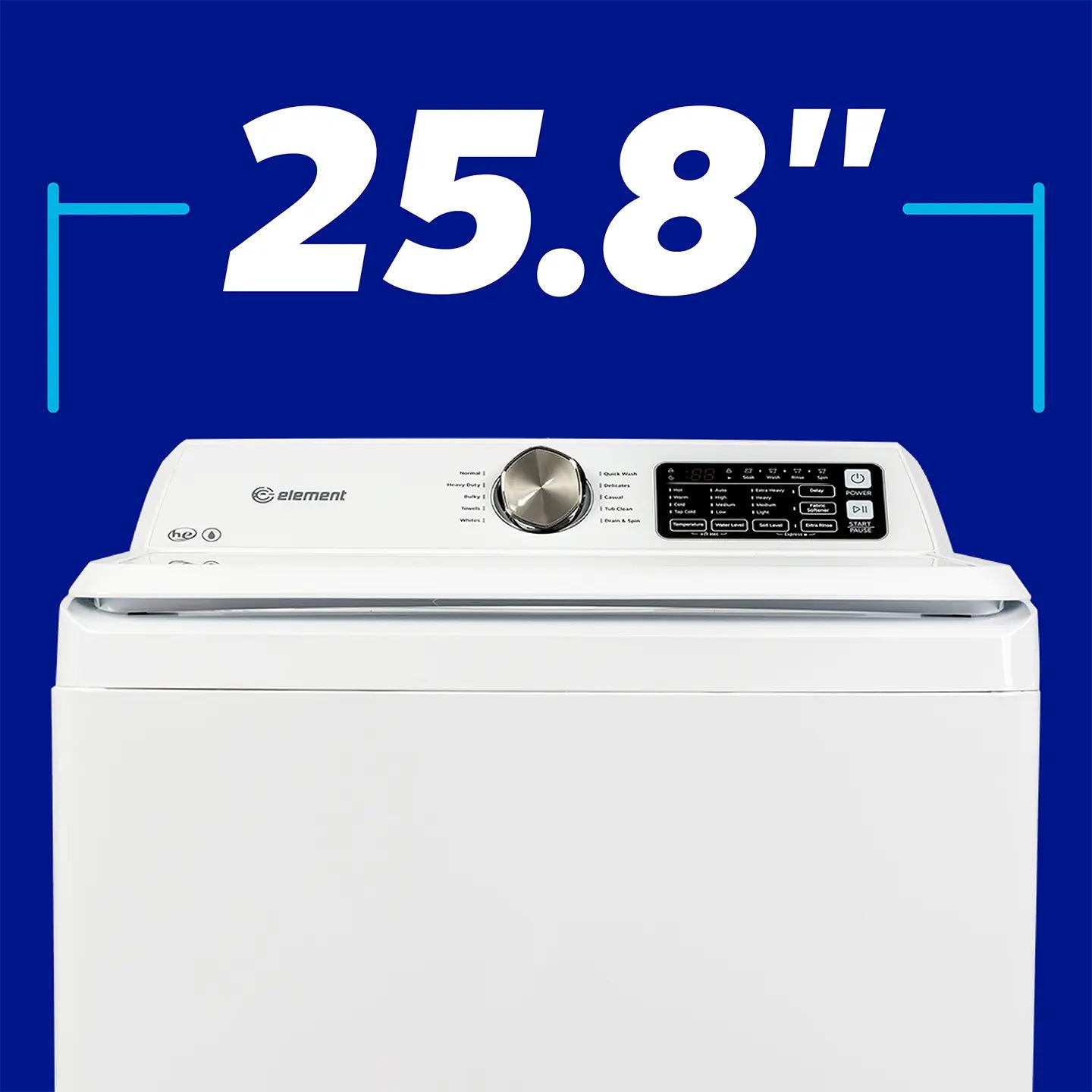 Element Appliance ETW4125CW Element Electronics 4.1 Cu. Ft. 25.8Inch Top Load Washing Machine - White (Etw4125Cw)