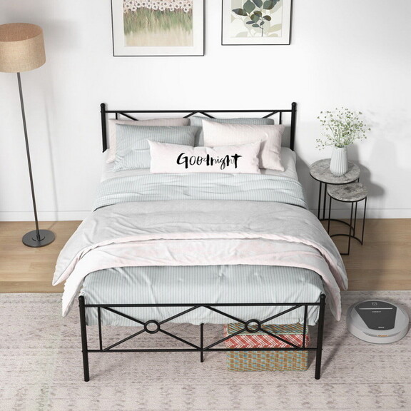 Costway Full/Queen Size Metal Platform Bed Frame w...