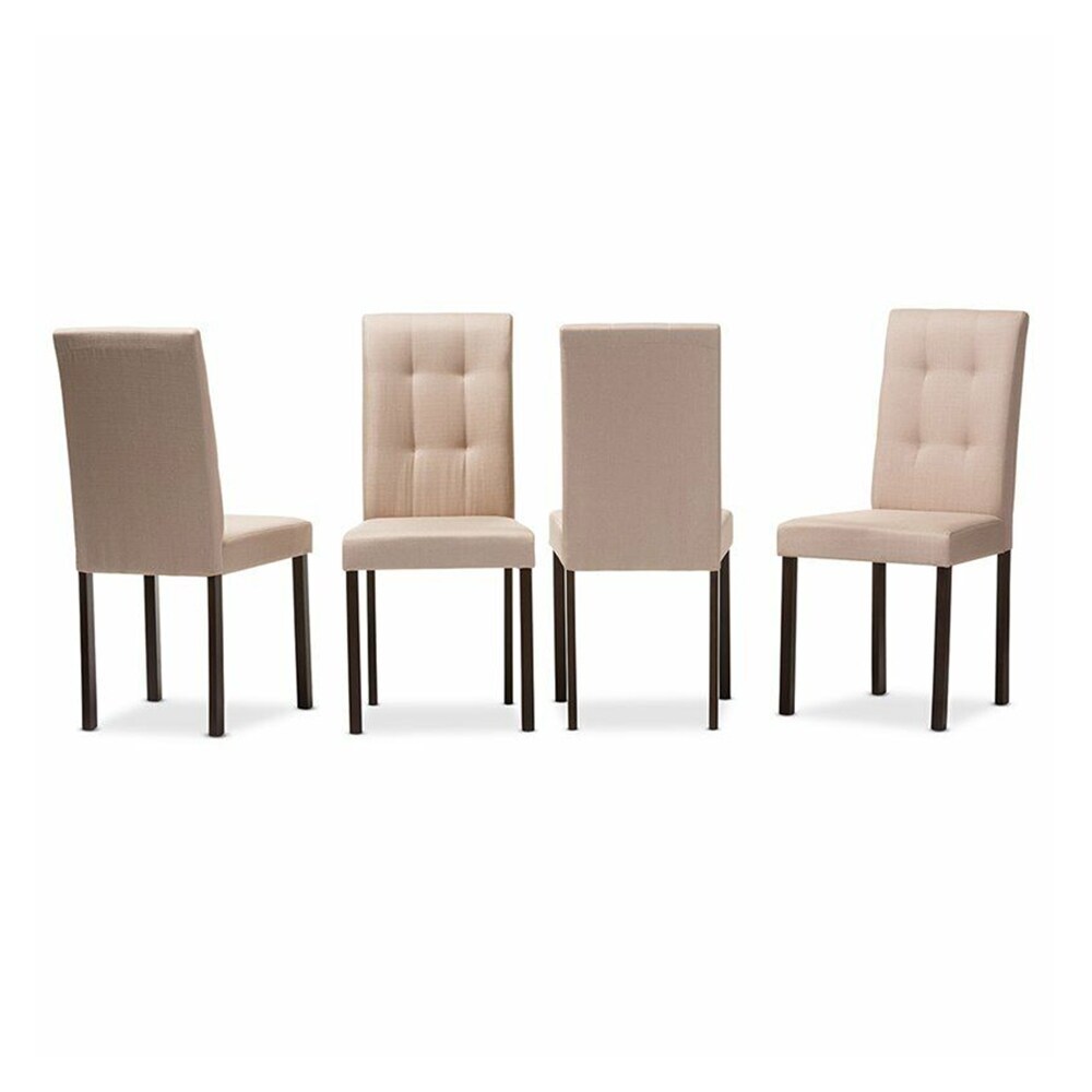 Set of 4 Tufted Dining Side Chair Beige - 17x36