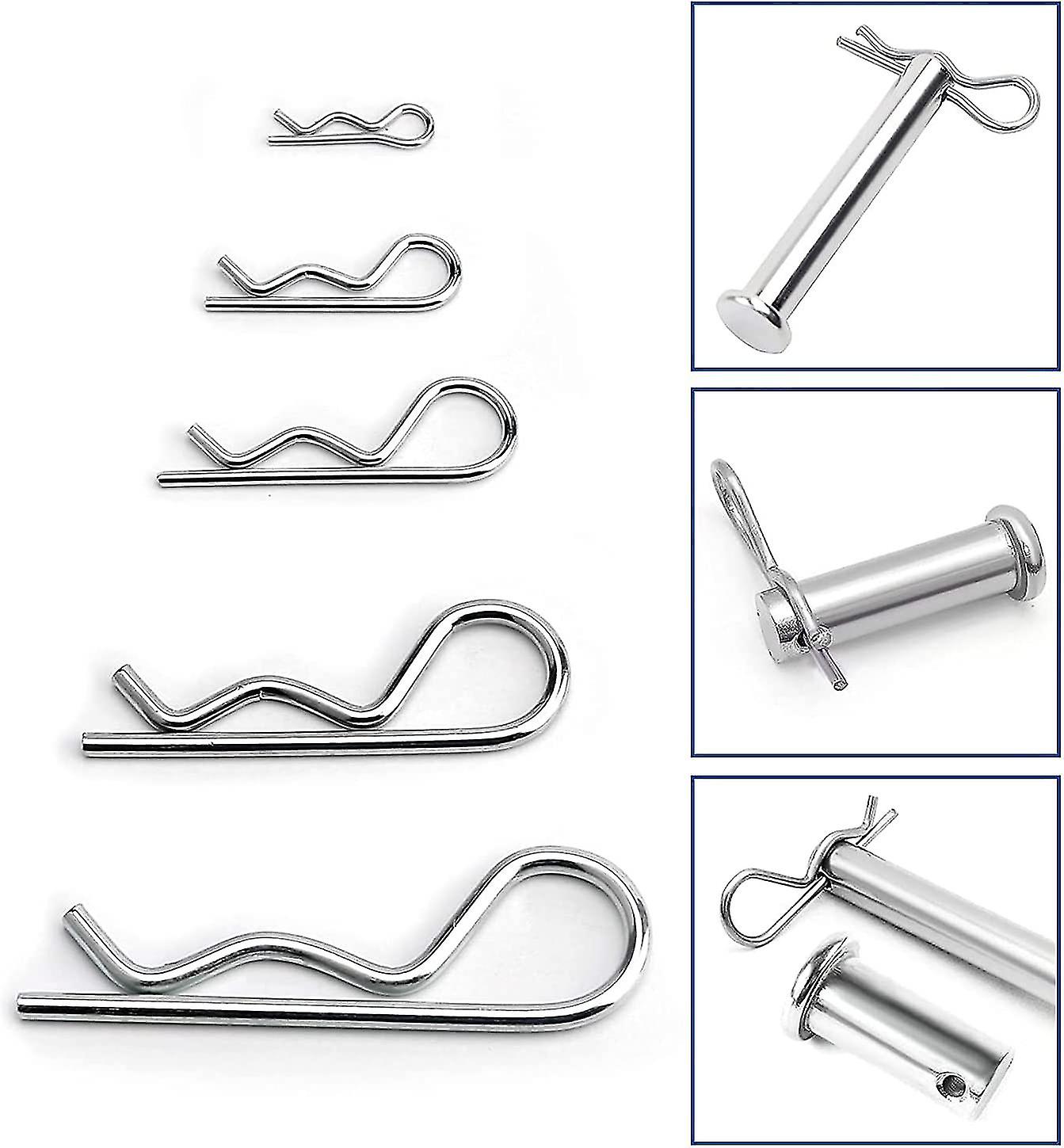 20pcs R Clips Retainer Pins，zinc Plated Heavy Duty Cotter Pin Hitch Pin Assortment Kit，m1.2-m3.5