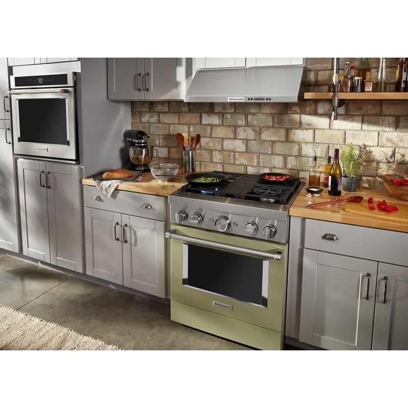 KitchenAid 30-inch Freestanding Gas Range with Even-Heat? True Convection KFGC500JAV