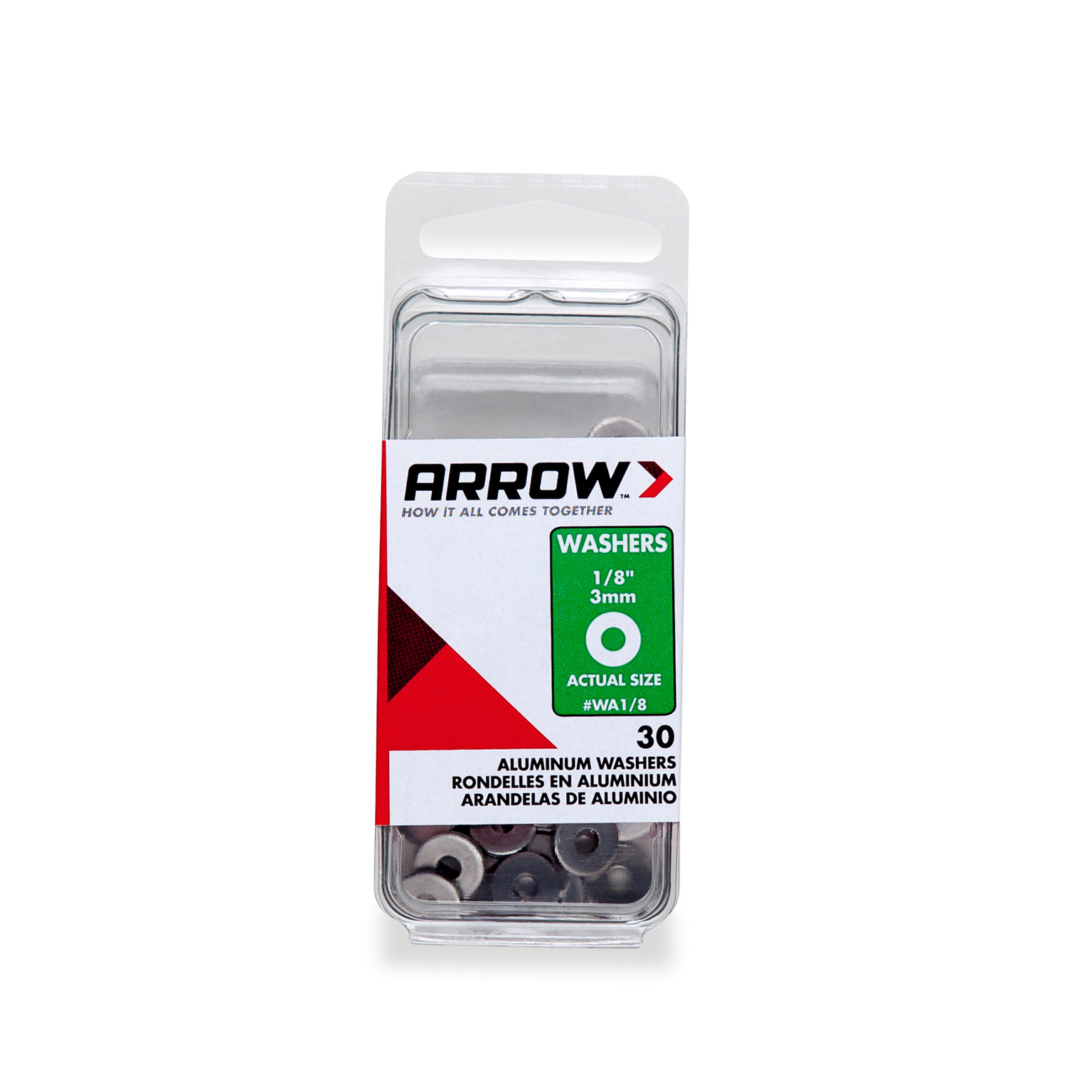 Arrow 1/8 in. D Aluminum Flat Washers Silver 30 pk